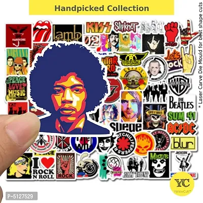 50pcs Classic Rock Band Random No-Duplicate Vinyl Stickers Pack to Customize Laptop, MacBook, Refrigerator, Skate Board, Luggage [Waterproof Stickers - Rock Bands Punk Style]-thumb5