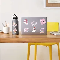 YellowCult 35 Pink VSCO Laptops Cute Waterproof Girls Vinyl Sticker, No-Duplicate VSCO Stickers Pack Fashion Labels, Art, Laptop, MacBook, Skate Board, Luggage [35 Waterproof Pink VSCO Stickers]-thumb1
