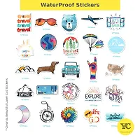 YellowCult 50 No-Duplicate VSCO Stickers Pack Fashion Labels, Traveller Girls Sticker for Art, Laptop, MacBook, Car, Skate Board, Luggage, Cup, Mobile [50 Waterproof VSCO Stickers - Explorer Theme]-thumb4