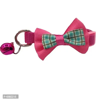 Breakaway Cat Collar with Cute Bow Tie and Bell, Contrasting Colored  Neat Bow, 1 Kitty Safety Collar - Pink-thumb2