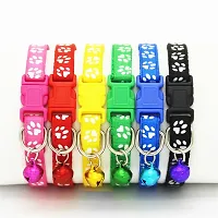 2 Pieces Cat Collars - Paw Print Design, with Bell, Adjustable Strap, and Safety Release Buckle [Modern Paw Print Design for Your Cute Cats - 2 Random Colors]-thumb3