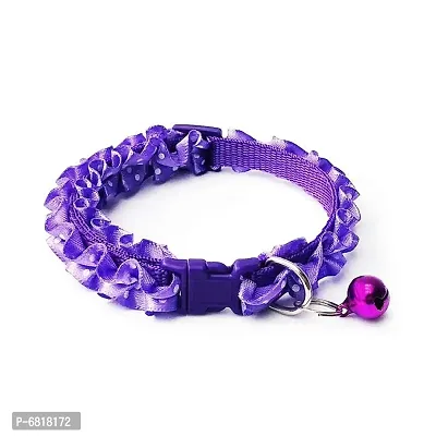 1 Piece Cat Collar - Unique Frill Design, with Bell, Adjustable Strap, and Safety Release Buckle [Modern Design for Your Cute Cats, Puppies  Small Dogs- Charming Purple]-thumb0