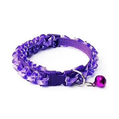 1 Piece Cat Collar - Unique Frill Design, with Bell, Adjustable Strap, and Safety Release Buckle [Modern Design for Your Cute Cats, Puppies  Small Dogs- Charming Purple]