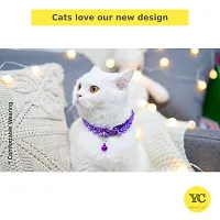 1 Piece Cat Collar - Unique Frill Design, with Bell, Adjustable Strap, and Safety Release Buckle [Modern Design for Your Cute Cats, Puppies  Small Dogs- Charming Purple]-thumb4