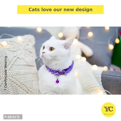 1 Piece Cat Collar - Unique Frill Design, with Bell, Adjustable Strap, and Safety Release Buckle [Modern Design for Your Cute Cats, Puppies  Small Dogs- Charming Purple]-thumb5