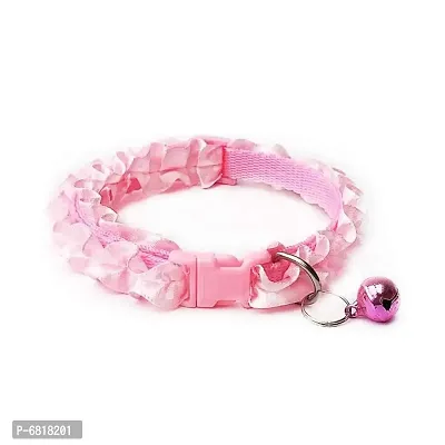 1 Piece Adjustable Kitten Collar Trending Frill Design with Bell Cat Pet Puppy [Adjustable Strap, and Safety Release Buckle - Exotic Pink]-thumb0