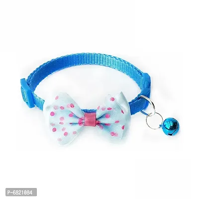 1pcs classic blue bow cat coller with bell Dog  Cat Break Away Collar-thumb0