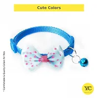 1pcs classic blue bow cat coller with bell Dog  Cat Break Away Collar-thumb2