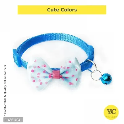 1pcs classic blue bow cat coller with bell Dog  Cat Break Away Collar-thumb3