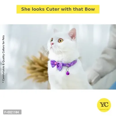 1pcs purple classic Bow Cat collar with Bell Adjustable Strap  Safety Release Buckle for Cats, Puppies  Small Dogs-thumb3
