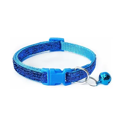 1 Pieces blue Cat Collars -Exotic Sparkling Design, with Bell, Adjustable Strap, and Safety Release Buckle [Modern Design for Your Cute Cats, Puppies  Small Dogs