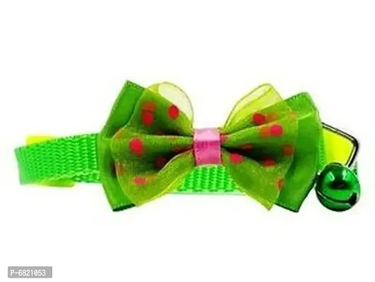 1pcs classic bow green Breakaway Cat Collar with bell Dog  Cat Break Away Collar-thumb0