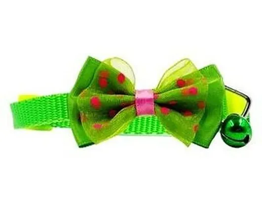 1pcs classic bow green Breakaway Cat Collar with bell Dog  Cat Break Away Collar