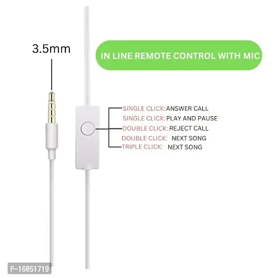 IMTOPS  Earphones for Samsung Galaxy A23 Earphone for Samsung Galaxy J8 Universal Headphone | Wired | MIC | Music | 3.5mm Jack Best Sound Samsung Earphones All Andriod Smartphone - White 3.5mm Aux Aud-thumb3