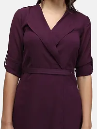 V&M vmV&M Solid Formal Wrap Dress for Women (Small, Purple)-thumb4