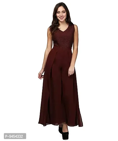 VM Women's Lace Layered Jumpsuit Come Maxi Gown Dress-thumb4