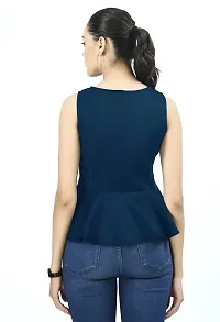 V&M Party Solid Women Sleeveless top (X-Small, Teal Bule)-thumb5