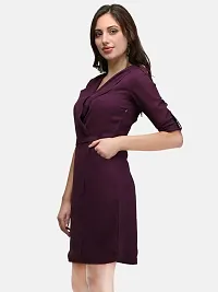 V&M vmV&M Solid Formal Wrap Dress for Women (Small, Purple)-thumb3