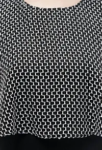 V&M Black and White Lace Cape Sleeve Midi Shift Dress for Women (vm132)-thumb2