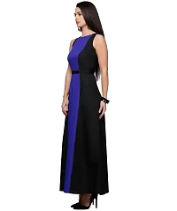 V&M Black Crepe Color Blocked Boat Neck Sleeveless Maxi Dress with Fabric Belt (VM23) (VM24) (VM55)(VM293)-thumb2