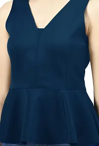 V&M Party Solid Women Sleeveless top (X-Small, Teal Bule)-thumb4