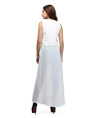 V&M Women White Summer Casual Scoop Neck Sleeveless Solid Color Front Split Maxi Tunic Top Dress with Front Zipper (vm35)-thumb3