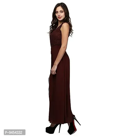 VM Women's Lace Layered Jumpsuit Come Maxi Gown Dress-thumb2