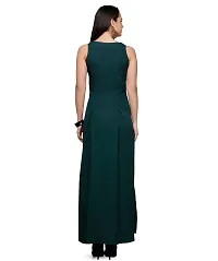 V&M Solid V-Neck A-line Maxi Dress for Women (vm21 vm22 vm266 vm267) (Large, Green)-thumb3