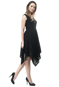 V&M Women's V-Neck Floral Lace Cocktail Party Dress High-Low Sleeveless Dress (vm134)-thumb2