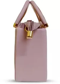 Stylish Pink Synthetic Solid Handbags For Women-thumb1