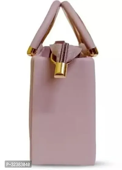 Stylish Pink Synthetic Solid Handbags For Women-thumb2