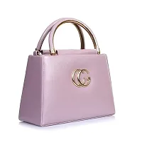 Stylish Pink Synthetic Solid Handbags For Women-thumb1