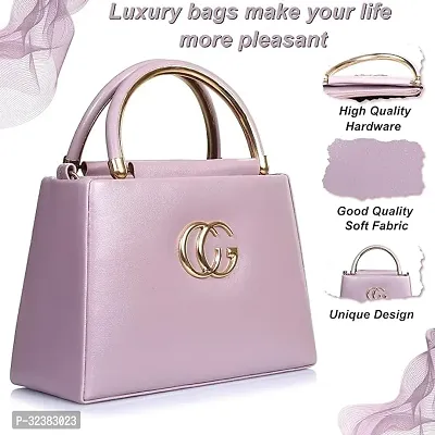 Stylish Pink Synthetic Solid Handbags For Women-thumb3