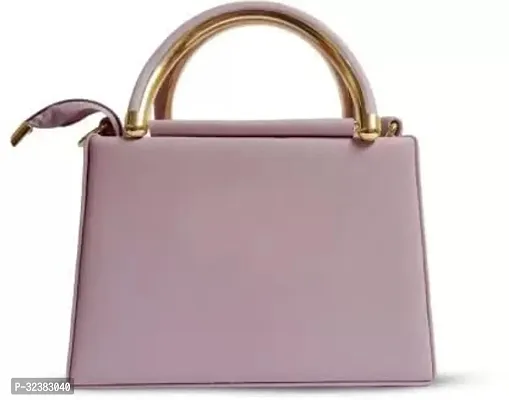 Stylish Pink Synthetic Solid Handbags For Women-thumb5