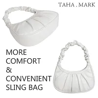 Stylish White Leather Solid Handbags For Women-thumb4