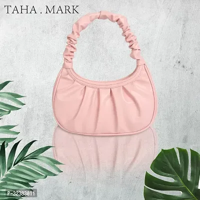 Stylish Pink Leather Solid Handbags For Women