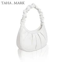 Stylish White Leather Solid Handbags For Women-thumb3