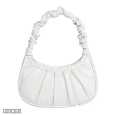 Stylish White Leather Solid Handbags For Women-thumb0