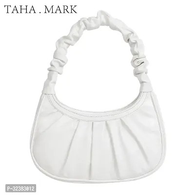 Stylish White Leather Solid Handbags For Women-thumb2