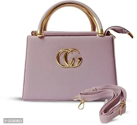 Stylish Pink Synthetic Solid Handbags For Women