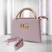 Stylish Pink Synthetic Solid Handbags For Women-thumb3