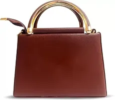 Stylish Brown Synthetic Solid Handbags For Women-thumb2