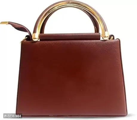 Stylish Brown Synthetic Solid Handbags For Women-thumb3