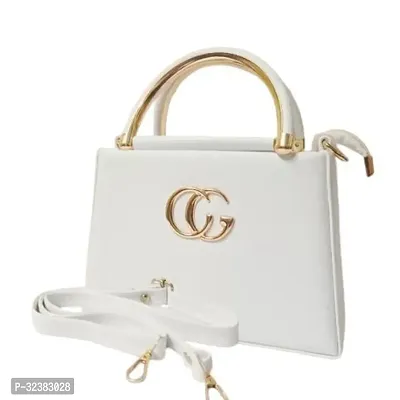 Stylish White Synthetic Solid Handbags For Women