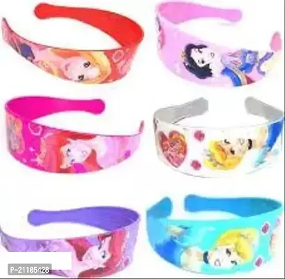 Latest Hair Bands For kids Set Of 6 Printed Design And Multi Color Plastic Hair Bands (Random Design) Hair Band (Multicolor)