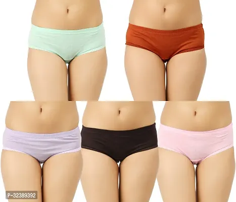 Stylish Multicoloured Cotton Blend Printed Panties for Women Pack of 5-thumb0