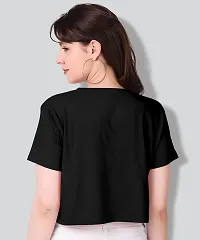 VAISHMA Black Cotton Croptop/Tshirt for Women (Pack of 1)-thumb1