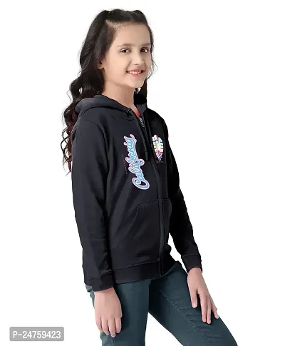 WYATT Girls Fleece Hooded Neck Sweatshirt-thumb3