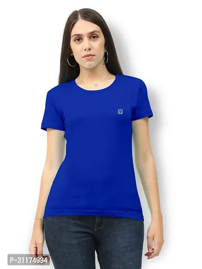 Vaishma Women Blue Colour Solid T-Shirt (Pack of 1)