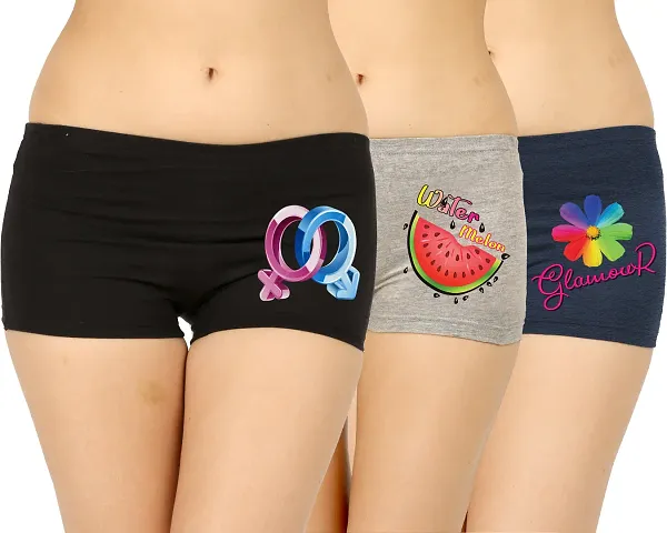 VAISHMA Womens Regular Boyshorts ( Pack of 3 )